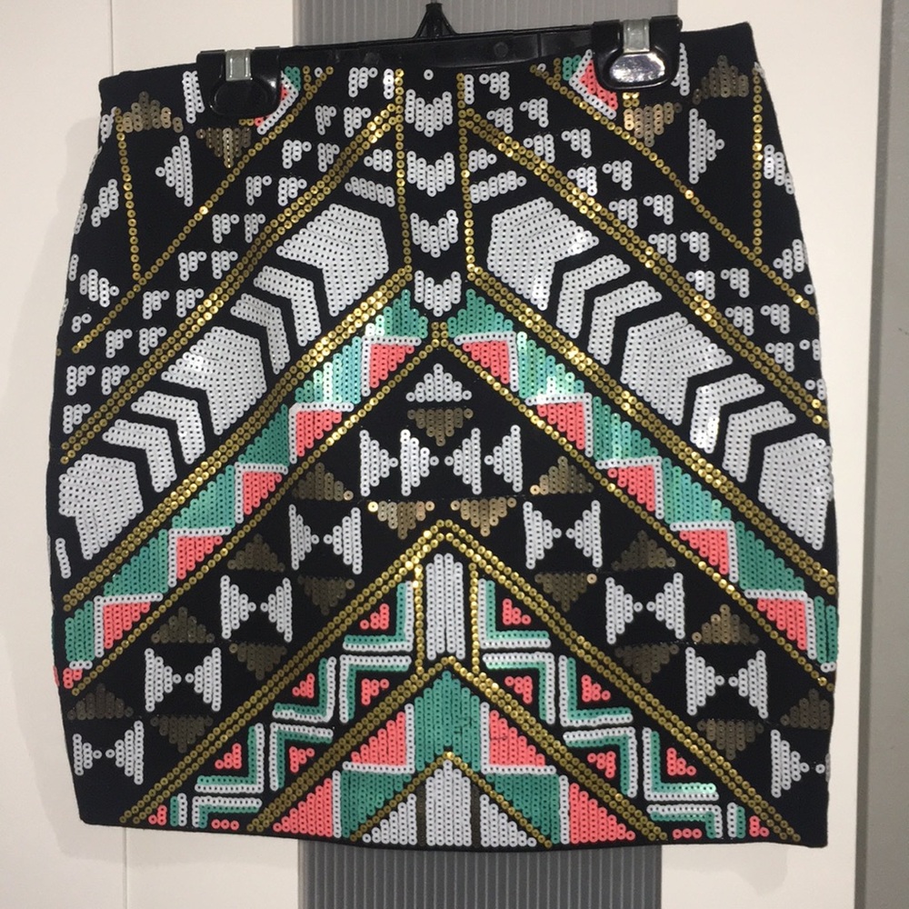 Multicolor Sequin Express mini skirt.
